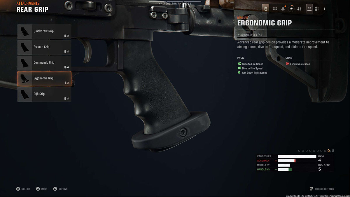 Black Ops 6 LR 7.62 Ergonomic Grip attachment in gunsmith