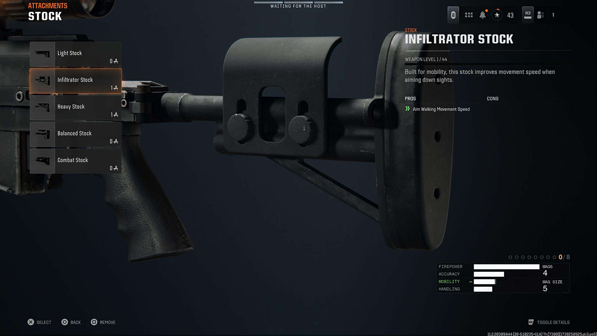 Black Ops 6 LR 7.62 Infiltrator Stock attachment in gunsmith