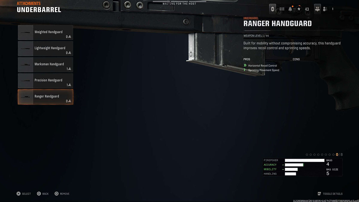 Black Ops 6 LR 7.62 Ranger Handguard attachment in gunsmith