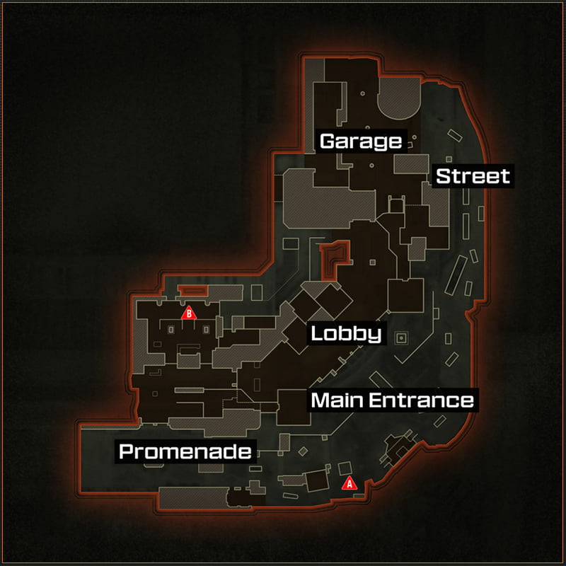 Image of the Red Card map layout in Call of Duty Black Ops 6.