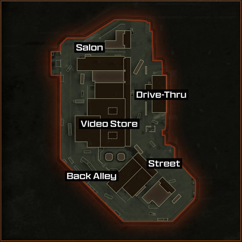 Image of the Rewind map layout in Call of Duty Black Ops 6.