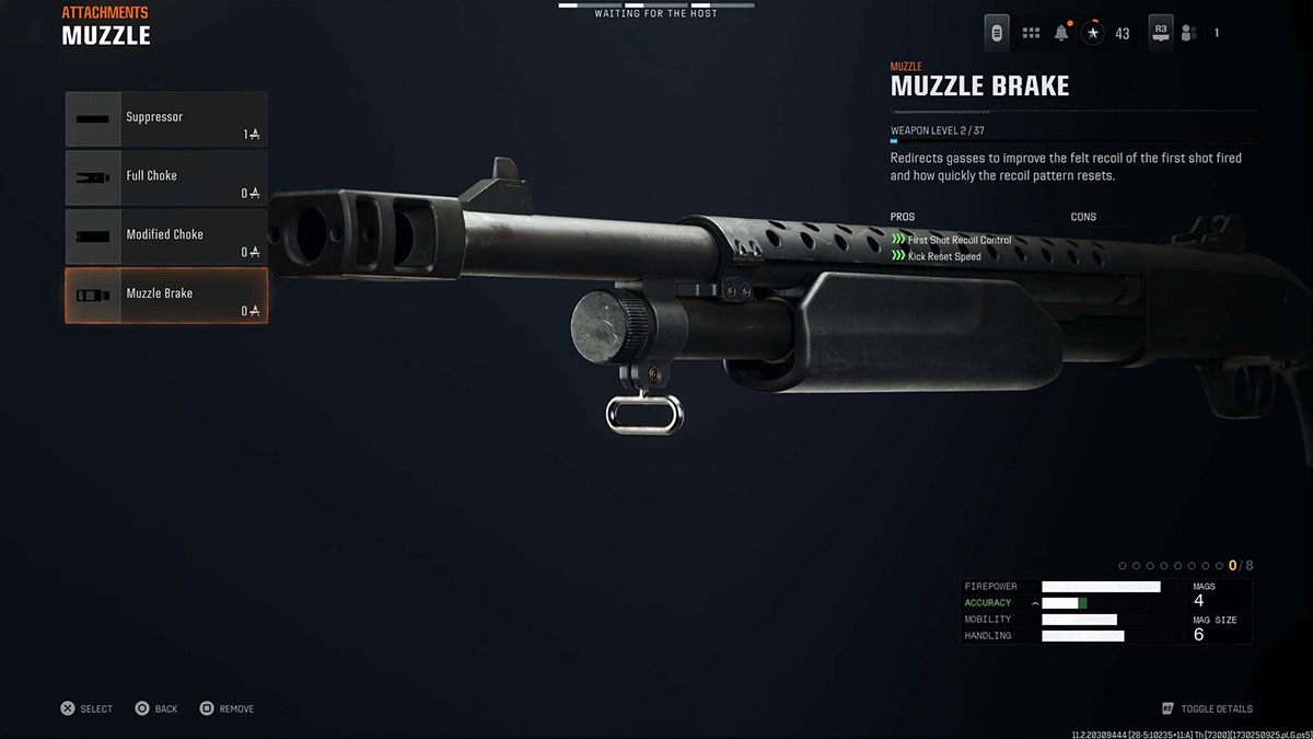 Black Ops 6 Marine SP Muzzle Brake attachment in gunsmith