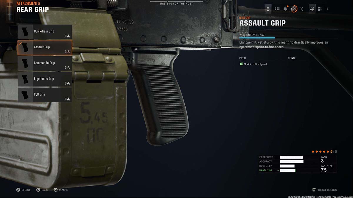 Black Ops 6 PU-21 Assault Grip attachment in gunsmith