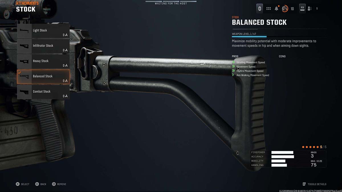 Black Ops 6 PU-21 Balanced Stock attachment in gunsmith