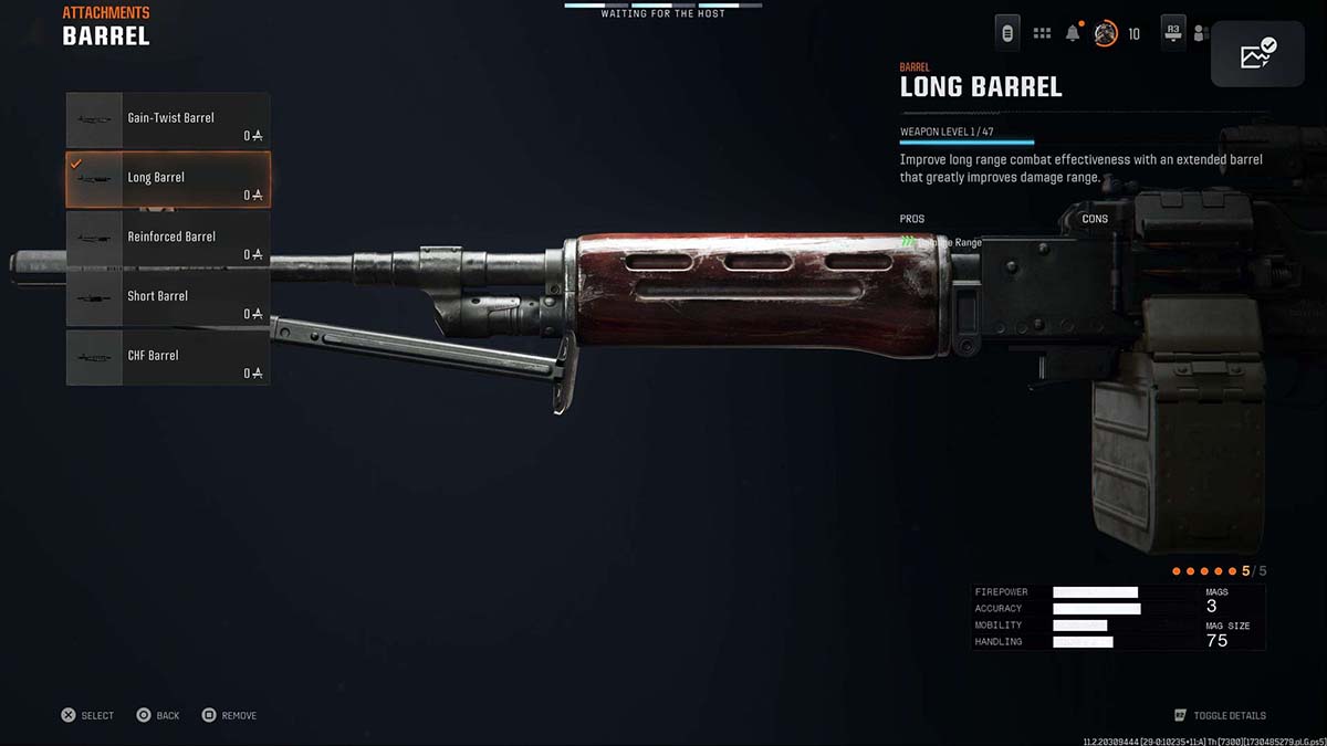 Black Ops 6 PU-21 Long Barrel attachment in gunsmith