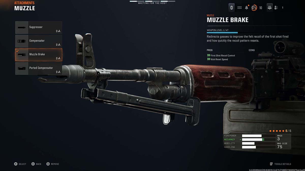 Black Ops 6 PU-21 Muzzle Brake attachment in gunsmith