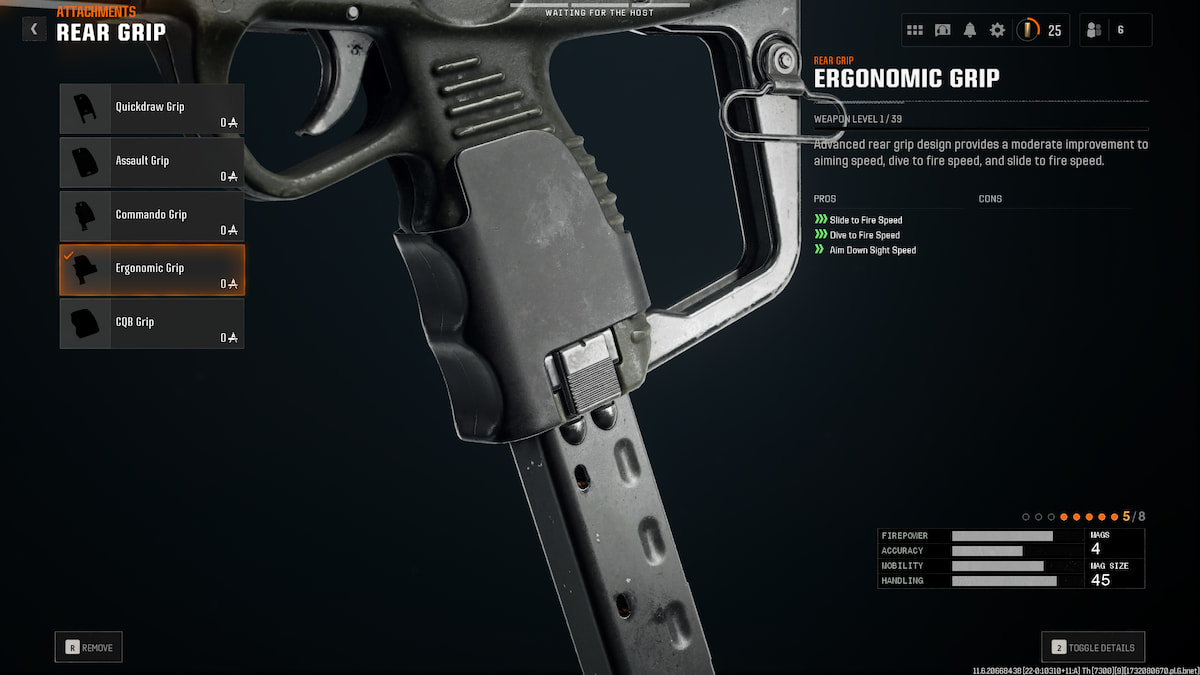 Image of the Ergonomic Grip attachment for Saug in Black Ops 6.