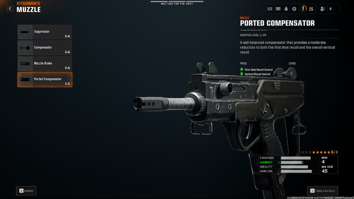Image of the Ported Compensator attachment for Saug in Black Ops 6.