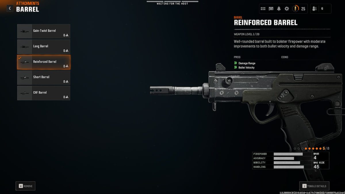 Image of the Reinforced Barrel attachment for Saug in Black Ops 6.