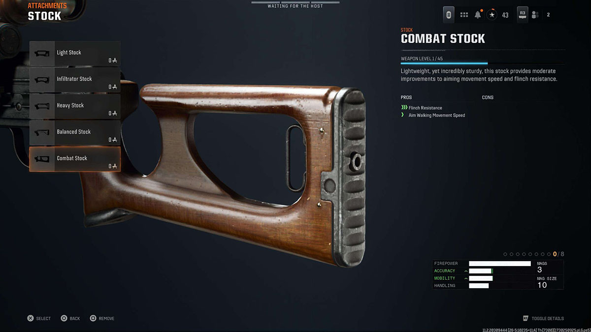 Black Ops 6 SVD Combat Stock attachment in gunsmith