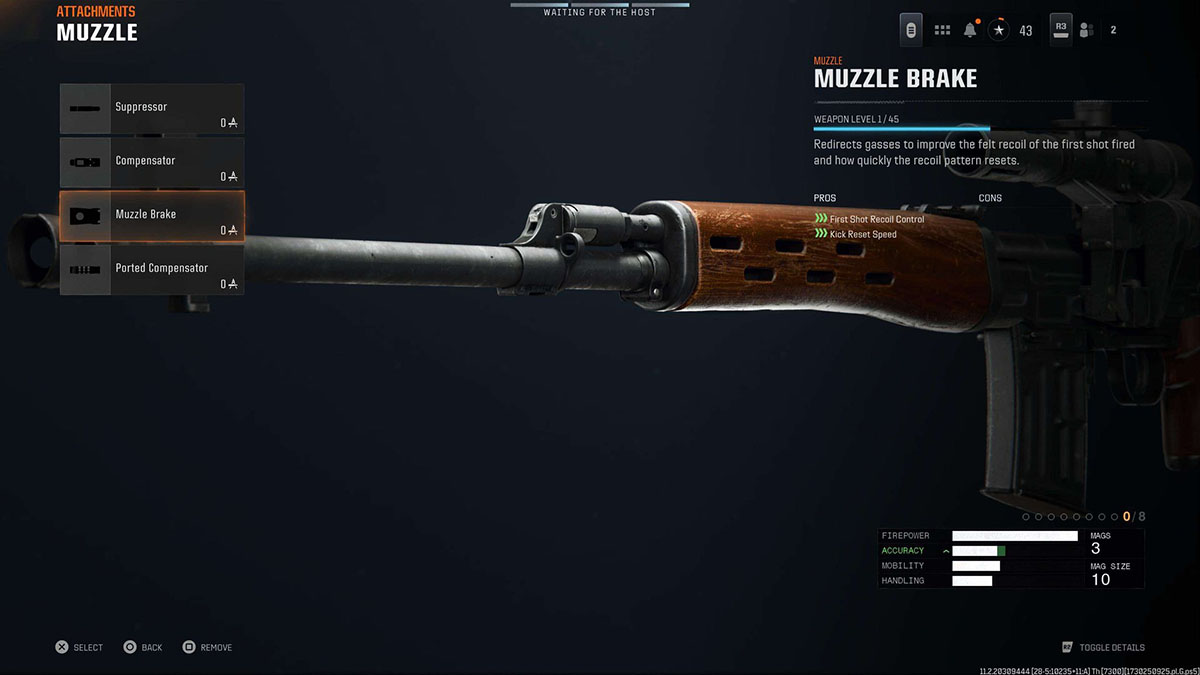 Black Ops 6 SVD Muzzle Brake attachment in gunsmith