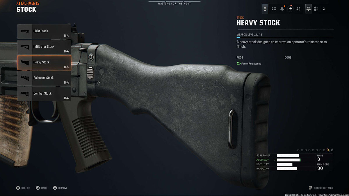 Black Ops 6 SWAT 5.56 Heavy Stock attachment in gunsmith