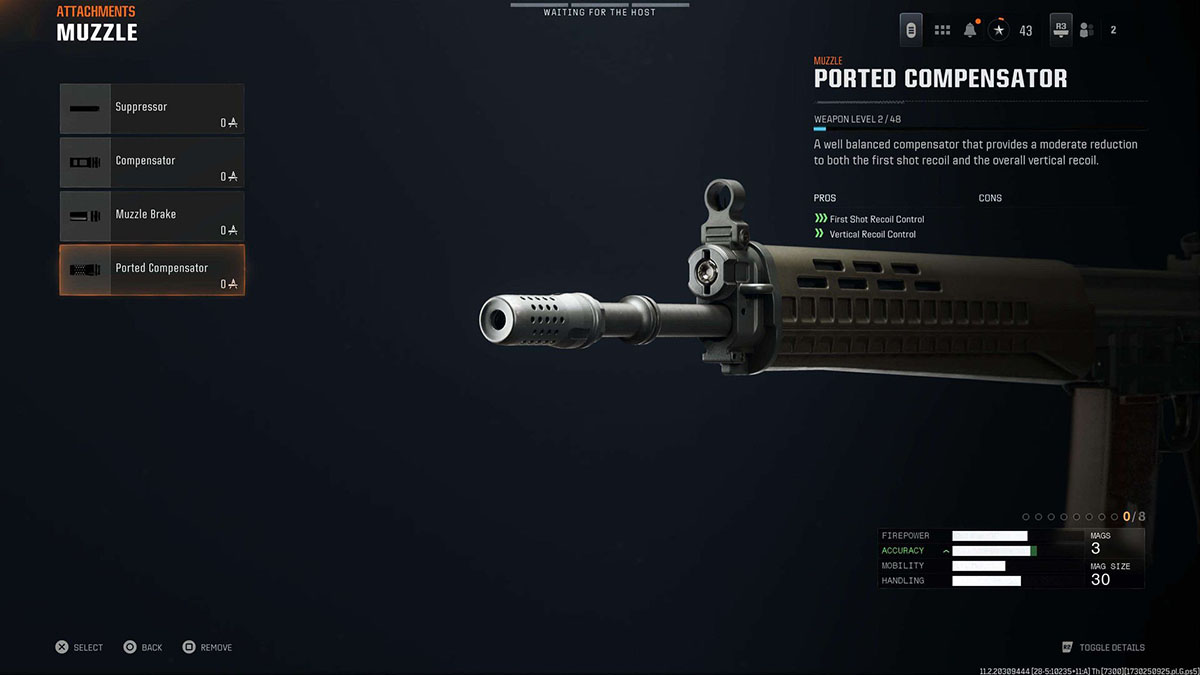 Black Ops 6 SWAT 5.56 Ported Compensator attachment in gunsmith