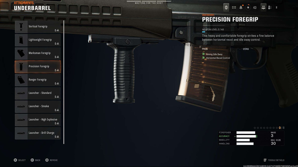 Black Ops 6 SWAT 5.56 Precision Foregrip attachment in gunsmith