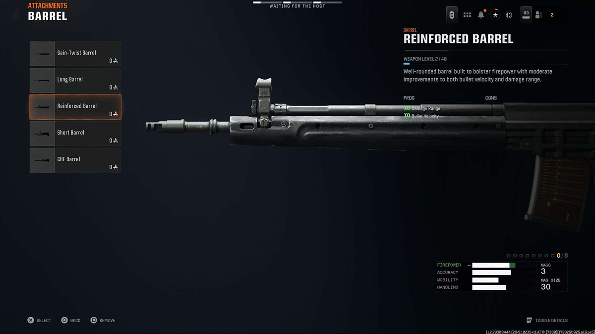 Black Ops 6 SWAT 5.56 Reinforced Barrel attachment in gunsmith