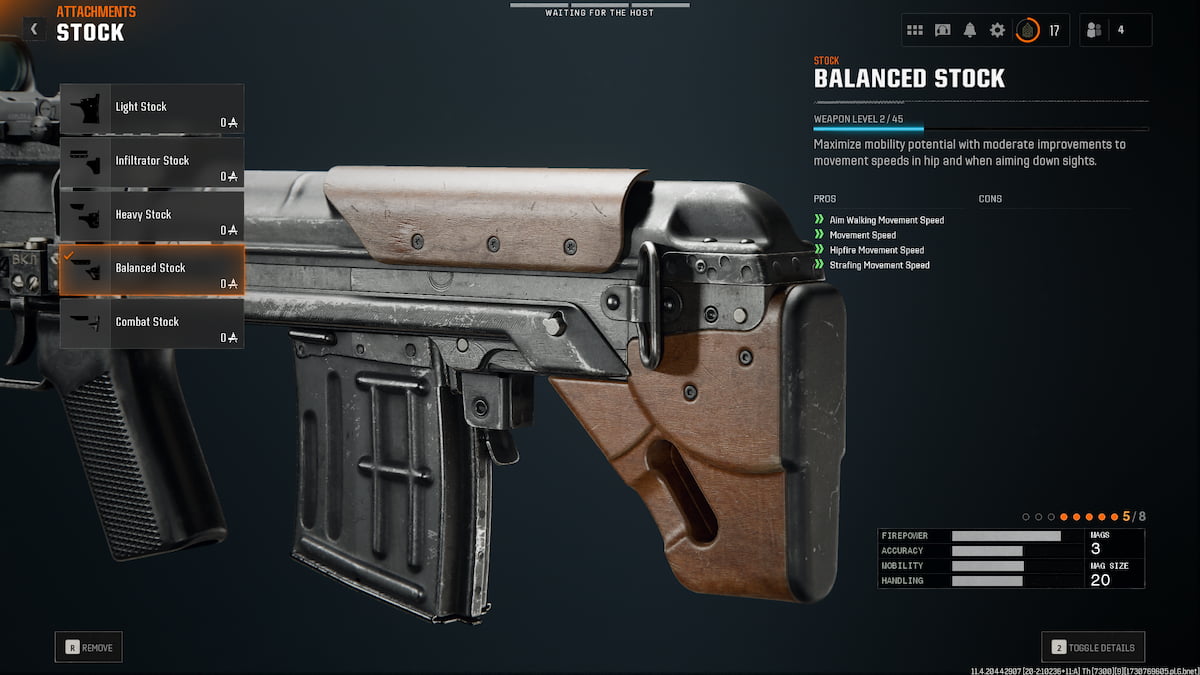 Image of the Balanced Stock attachment for Tsarkov 7.62 in Call of Duty Black Ops 6.