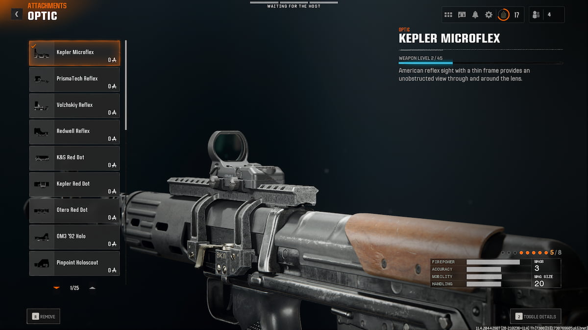 Image of the Kepler Microflex optic attachment for Tsarkov 7.62 in Call of Duty Black Ops 6.