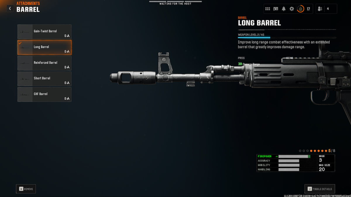 Image of the Long Barrel attachment for Tsarkov 7.62 in Call of Duty Black Ops 6.