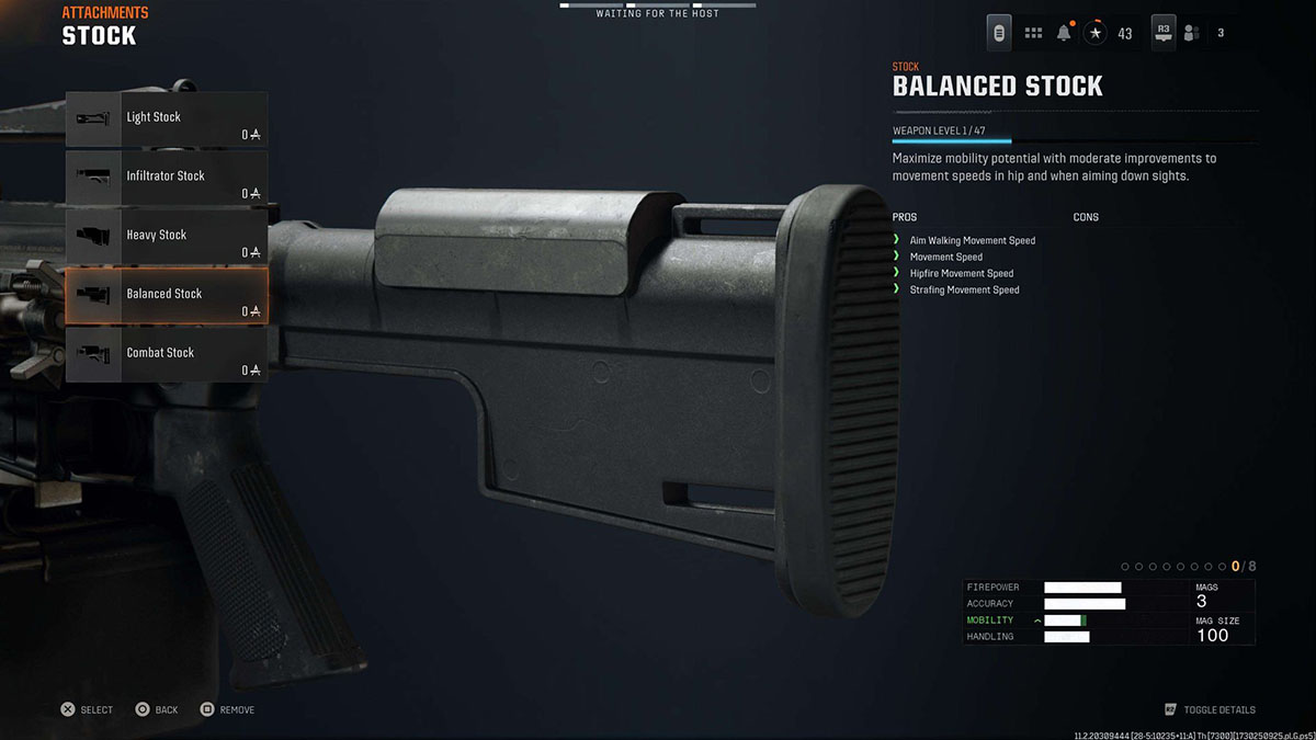 Black Ops 6 XMG Balanced Stock attachment in gunsmith