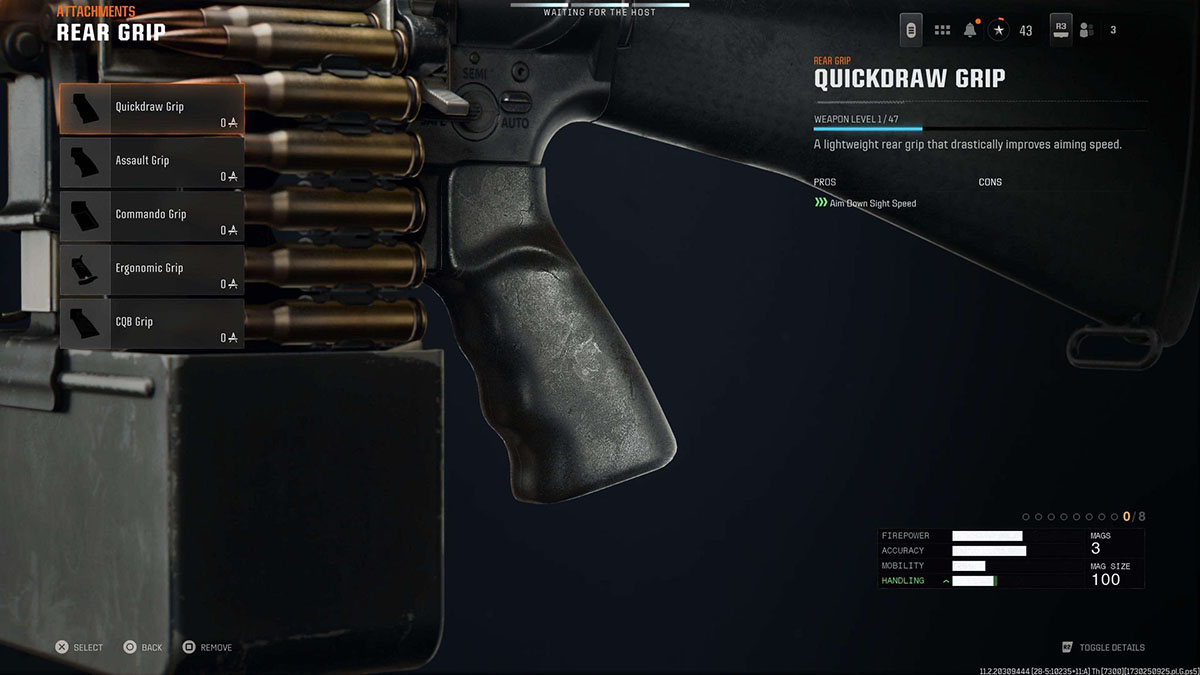 Black Ops 6 XMG Quickdraw Grip attachment in gunsmith