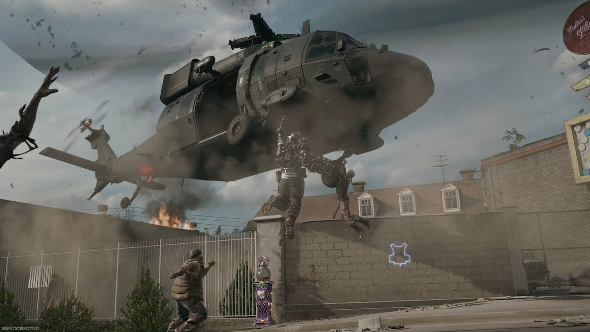 Image of the exful helicopter taken down by zombies in Black Ops 6.