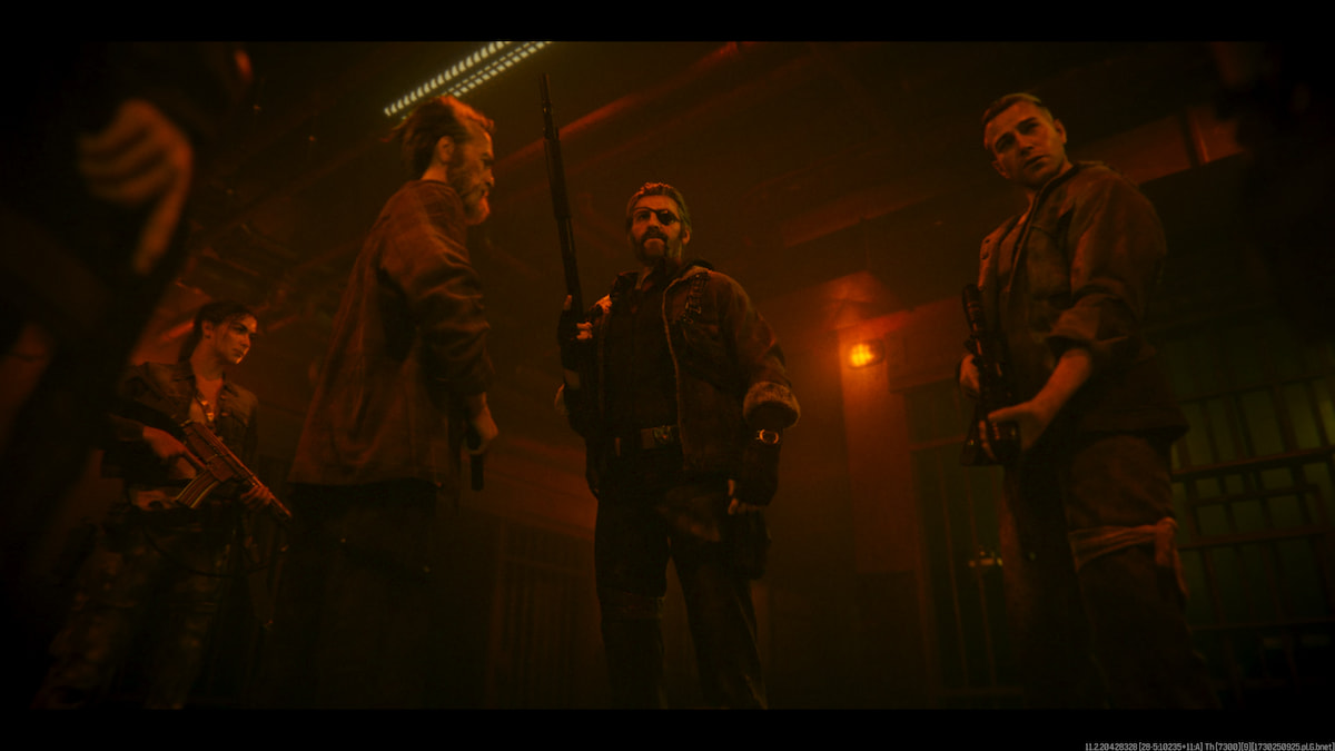 A group of ex-prisoners gearing up on the Terminus prison map in Call of Duty Black Ops 6 Zombies.