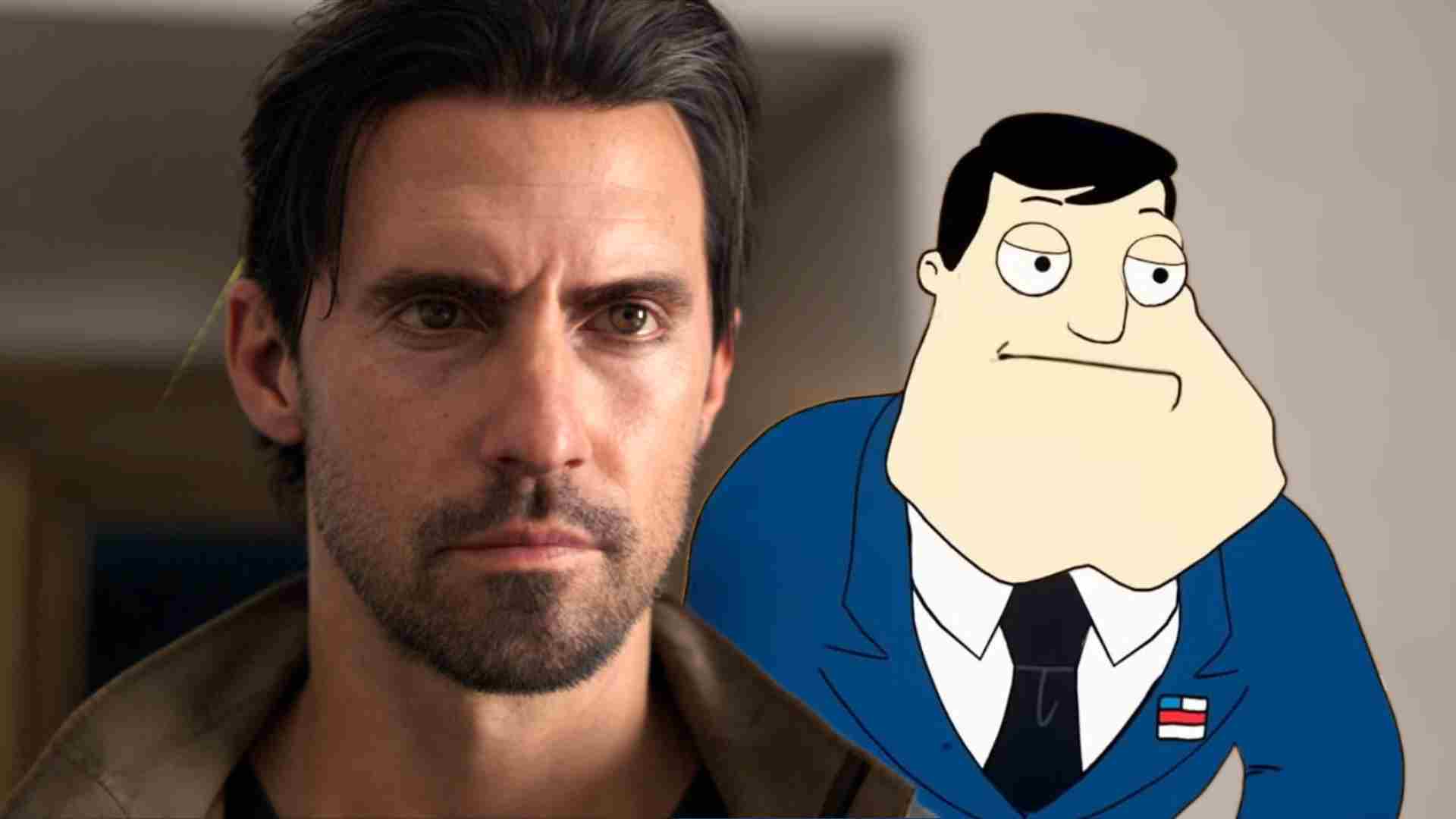 Black Ops 7 David Mason standing in front of Call of Duty American Dad