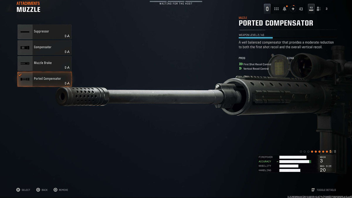 Black Ops 6 DM-10 Ported Compensator attachment in gunsmith