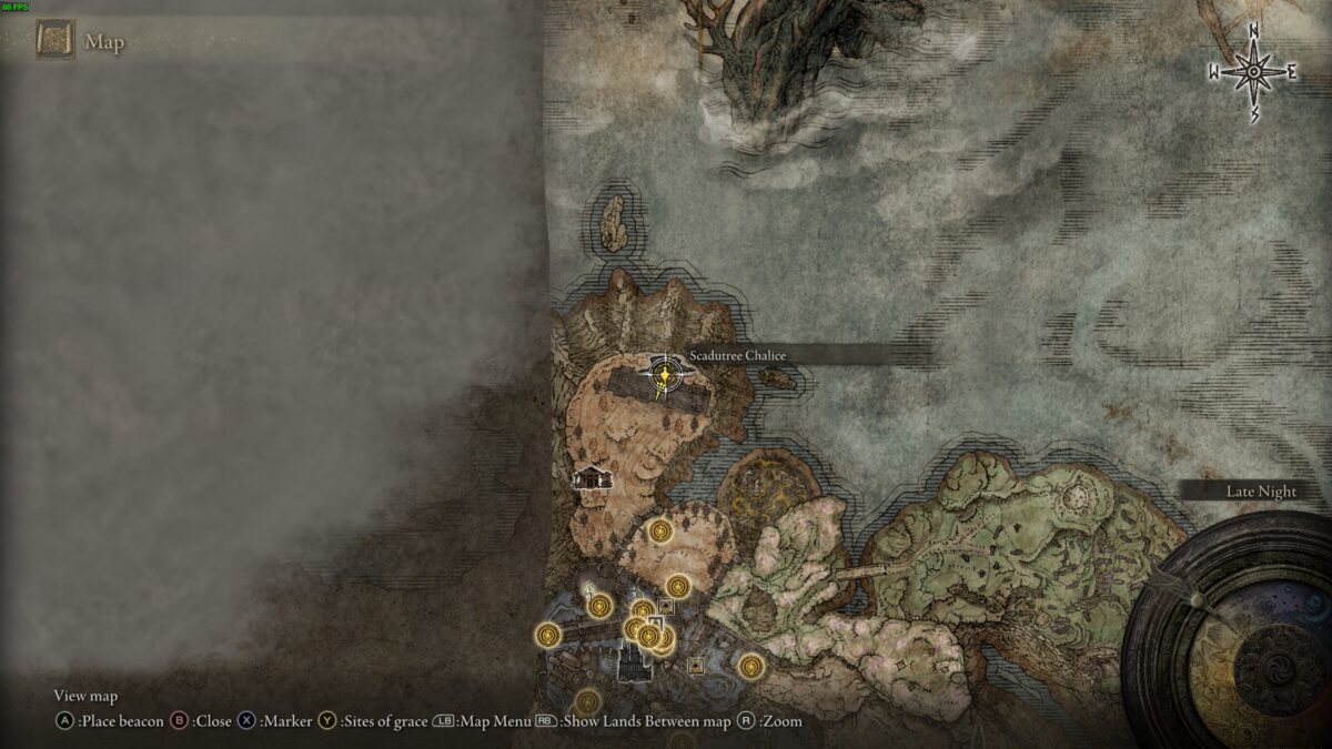 Elden Ring Shadow of the Erdtree Scadutree Blessing locations: map of the realm of shadow.
