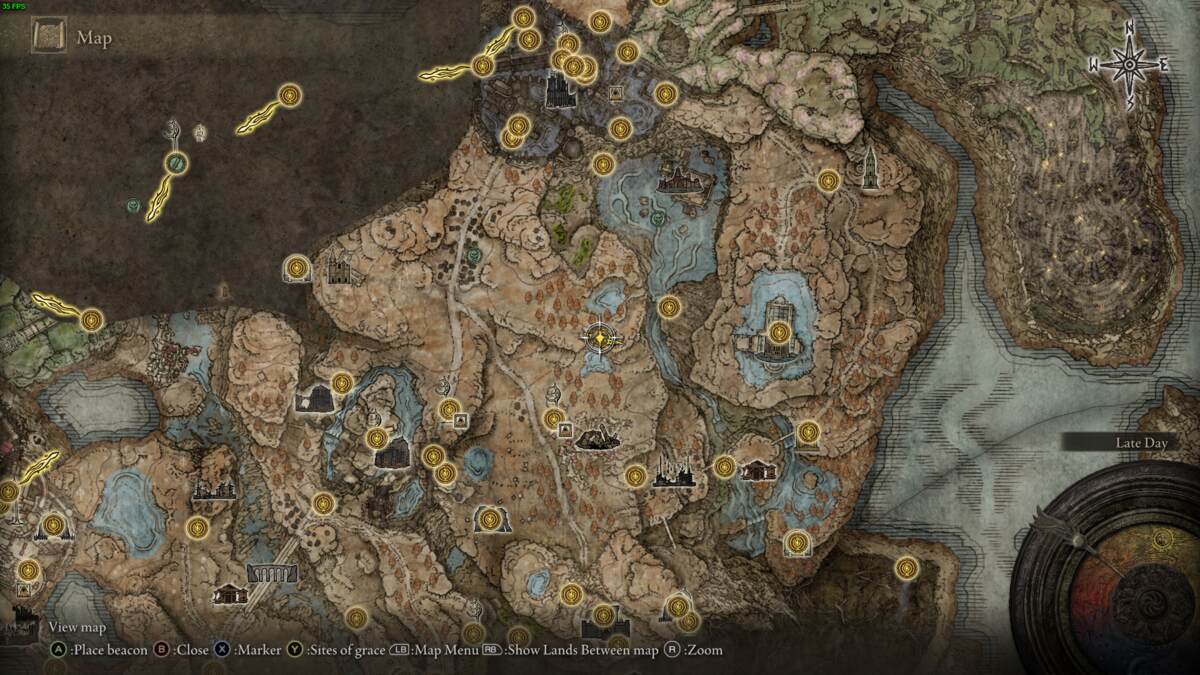 Elden Ring Shadow of the Erdtree Scadutree Blessing locations: map of the realm of shadow.
