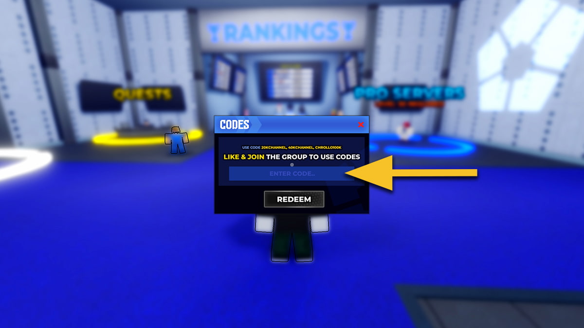 Blue Lock Rivals: codes redeem screen.