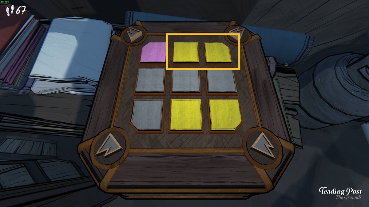 Blue Prince Trading Post puzzle: cube puzzle.