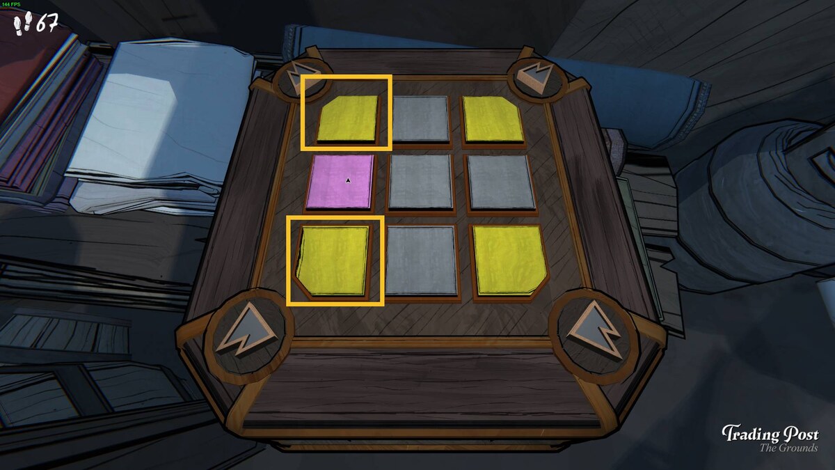 Blue Prince Trading Post puzzle: cube puzzle.