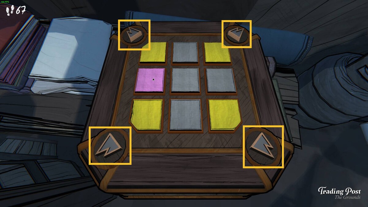 Blue Prince Trading Post puzzle: cube puzzle.