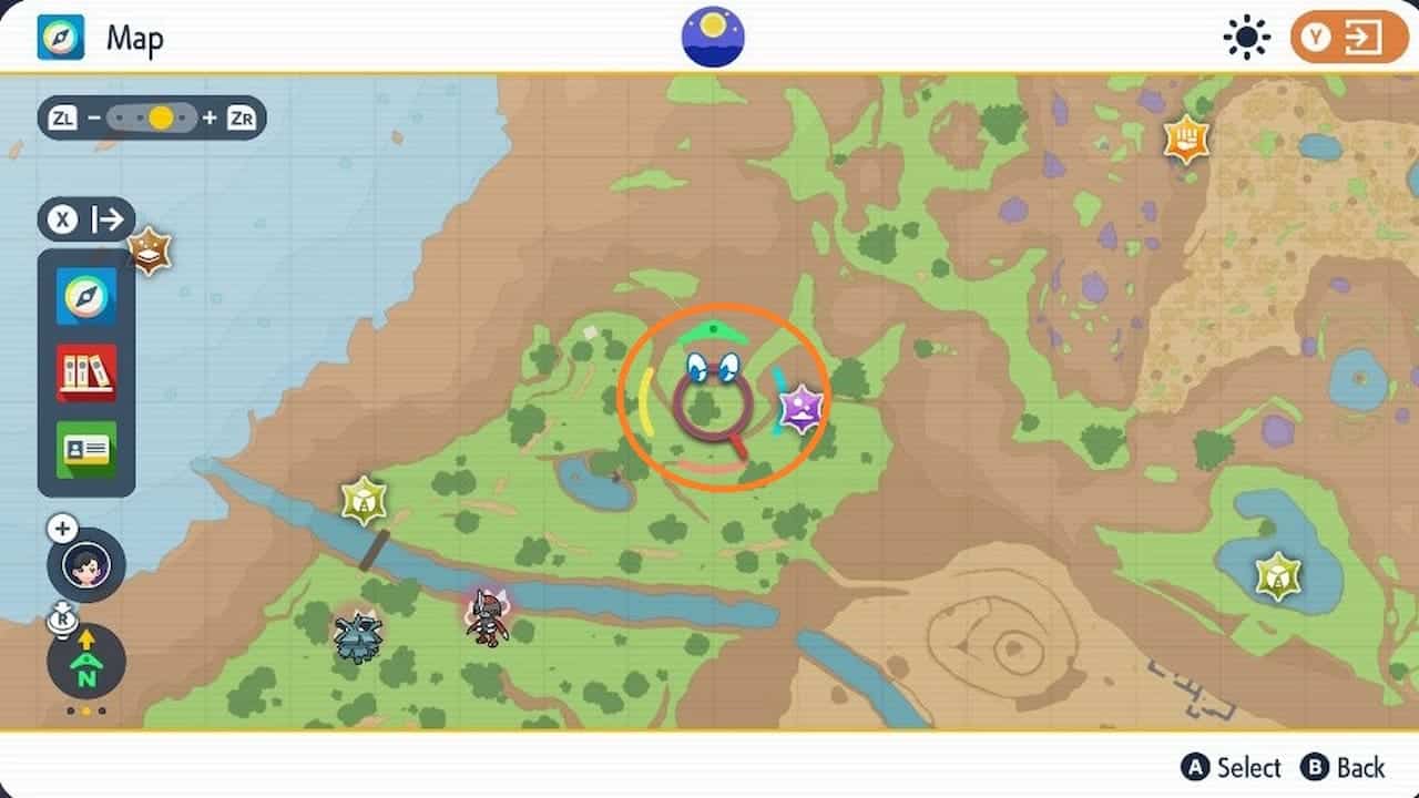 map showing location of blue stake 3 in pokemon scarlet and violet