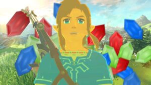 Breath of the Wild Link shocked as rupees fall behind him