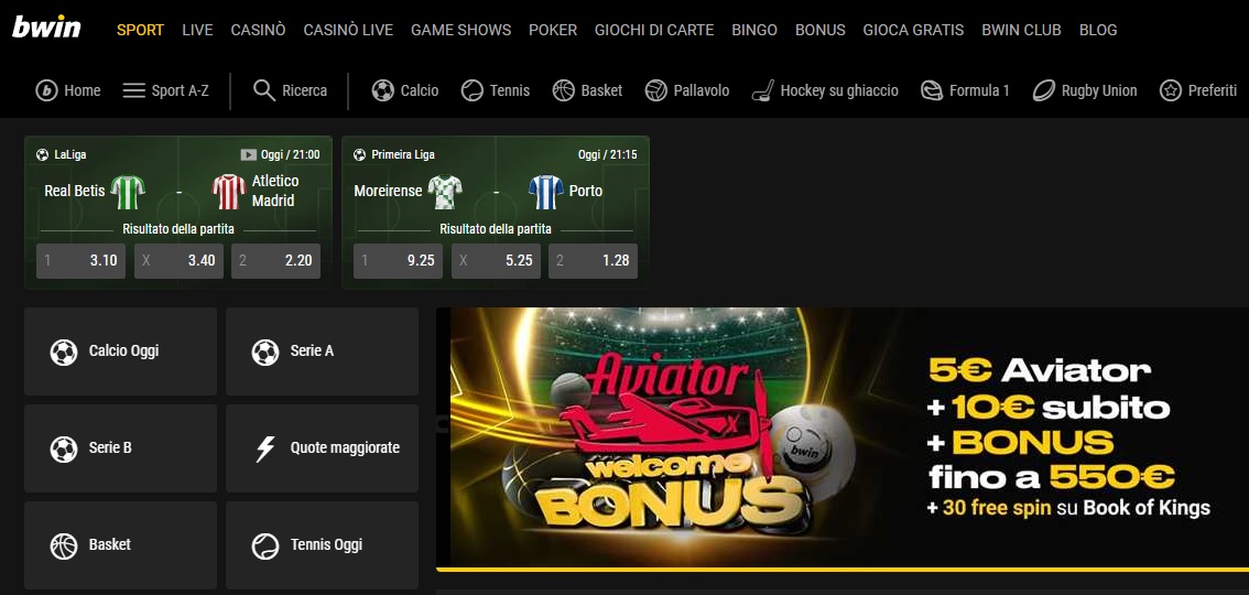 Bwin è considerato uno dei migliori siti scommesse sportive in Italia