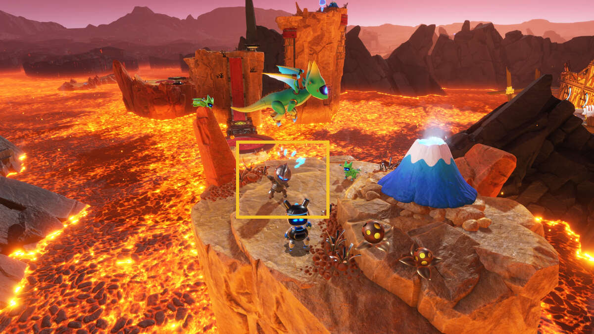 Astro Bot Cannon Brawl: Astro exploring the Cannon Brawl level.
