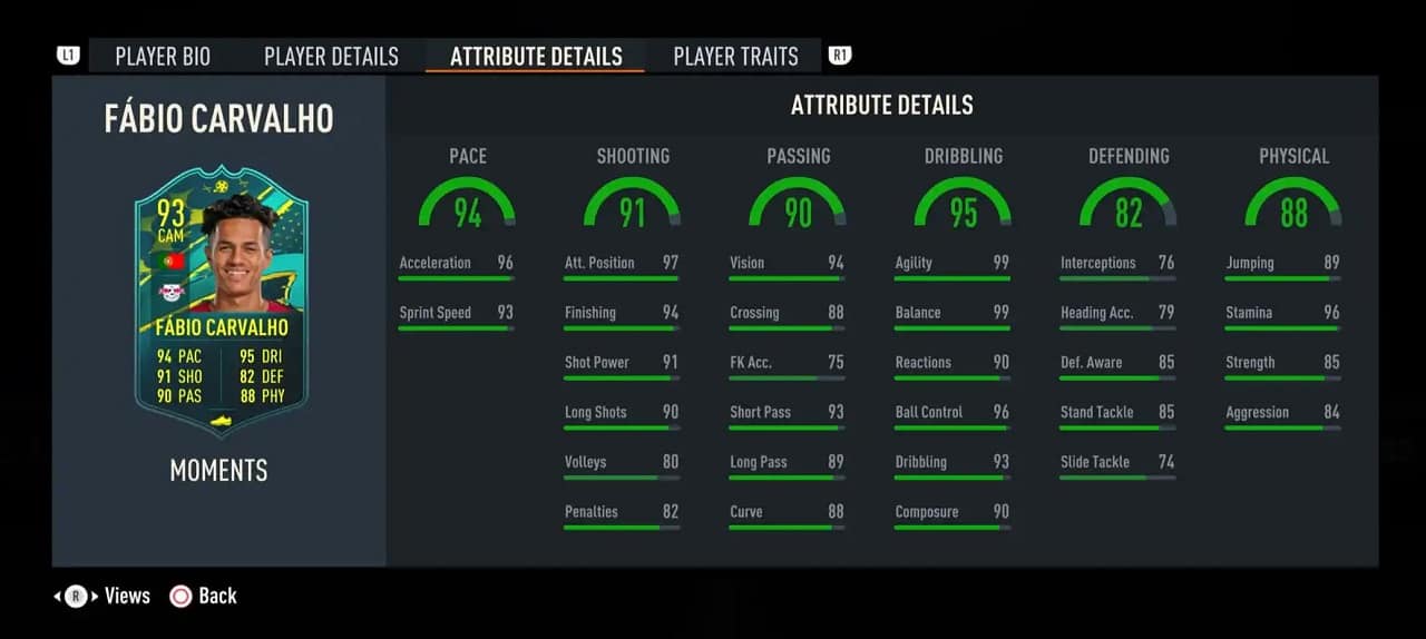carvalho player moments sbc profile fifa 23