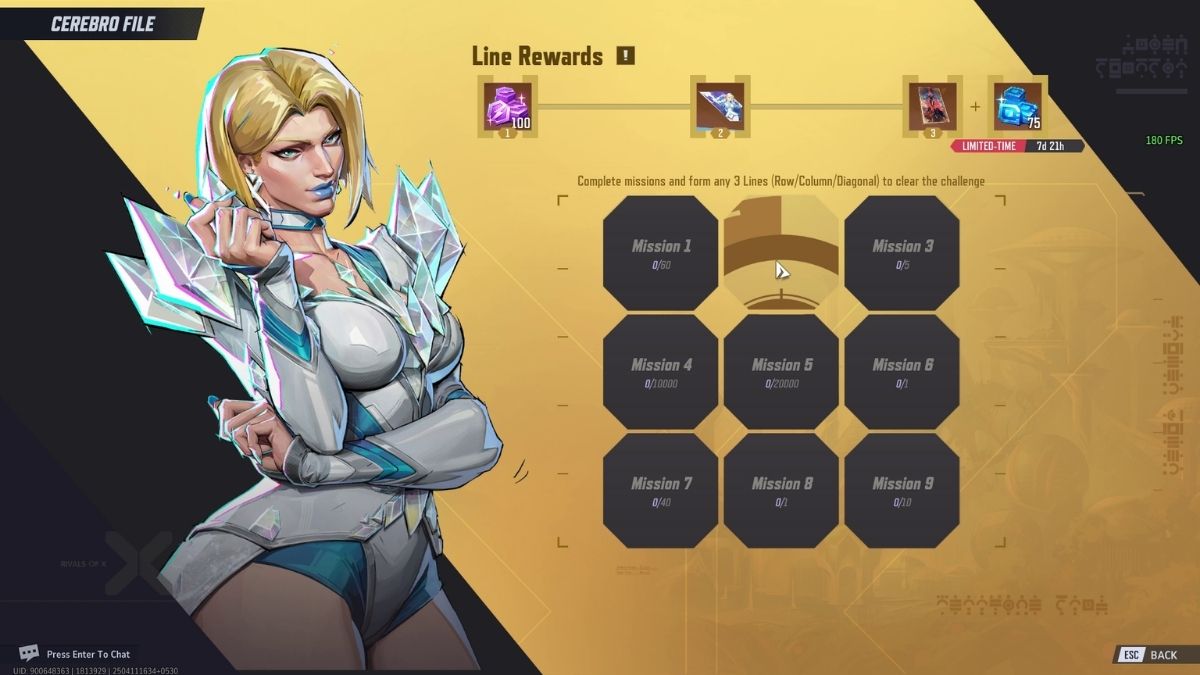 Line Rewards in Cerebro Database in Marvel Rivals