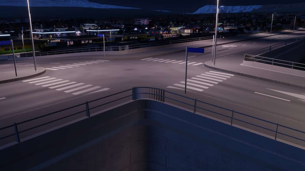 Cities Skylines 2 beginners: An image of an intersection.