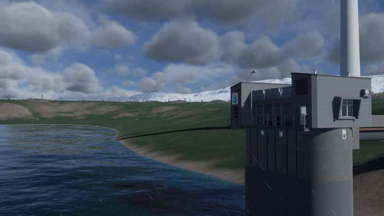 Cities Skylines 2 export water: An image of a water plant in the game.