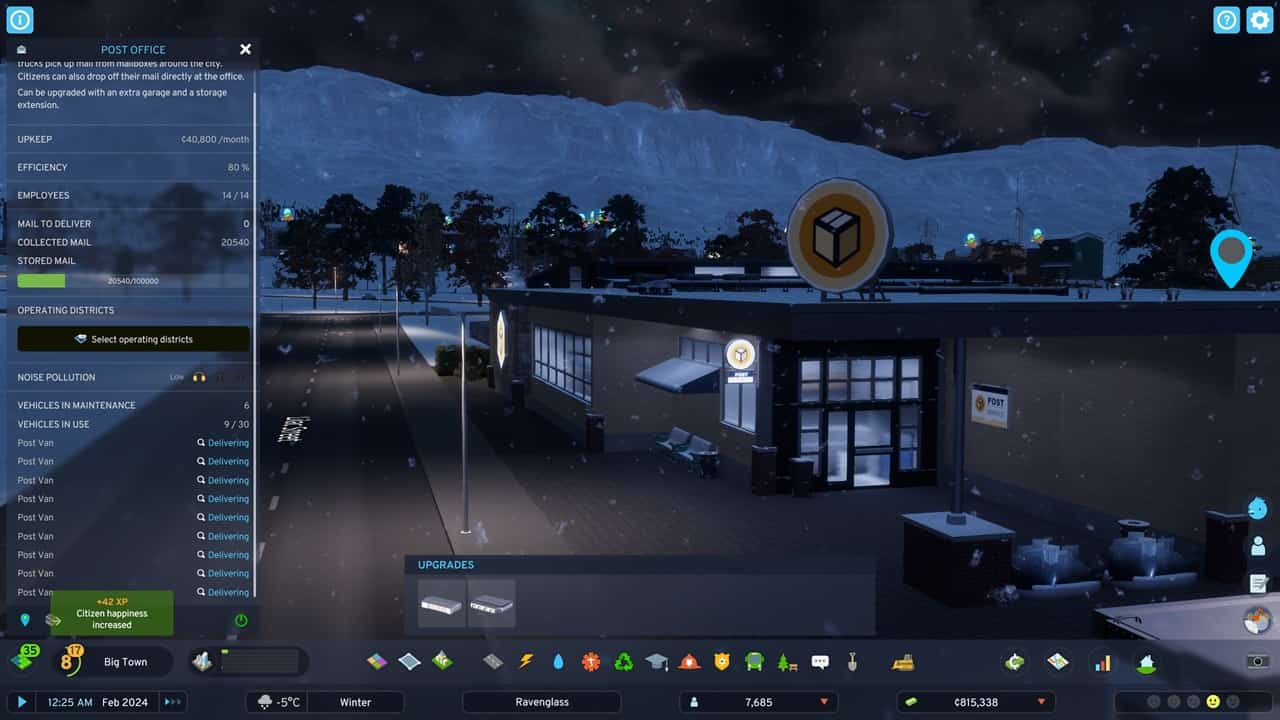 Cities Skylines 2: The Post Office in the game.