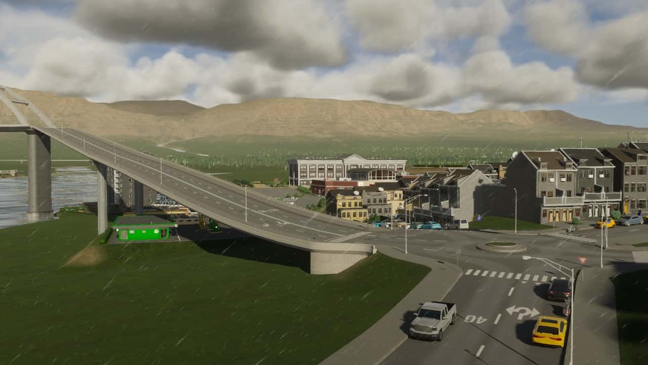 Cities Skylines 2 taxes: An image of a city in the game.