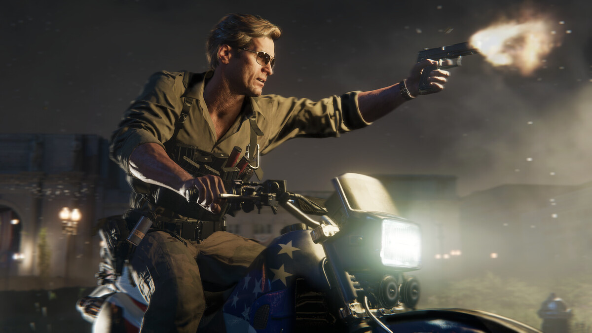 Call of Duty Black Ops 6 file size: soldier in beige fatigues holding a rifle.