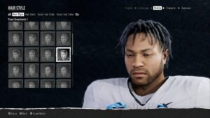 Can you edit players in College Football 25 Dynasty: Editing a player's hair in College Football 25.