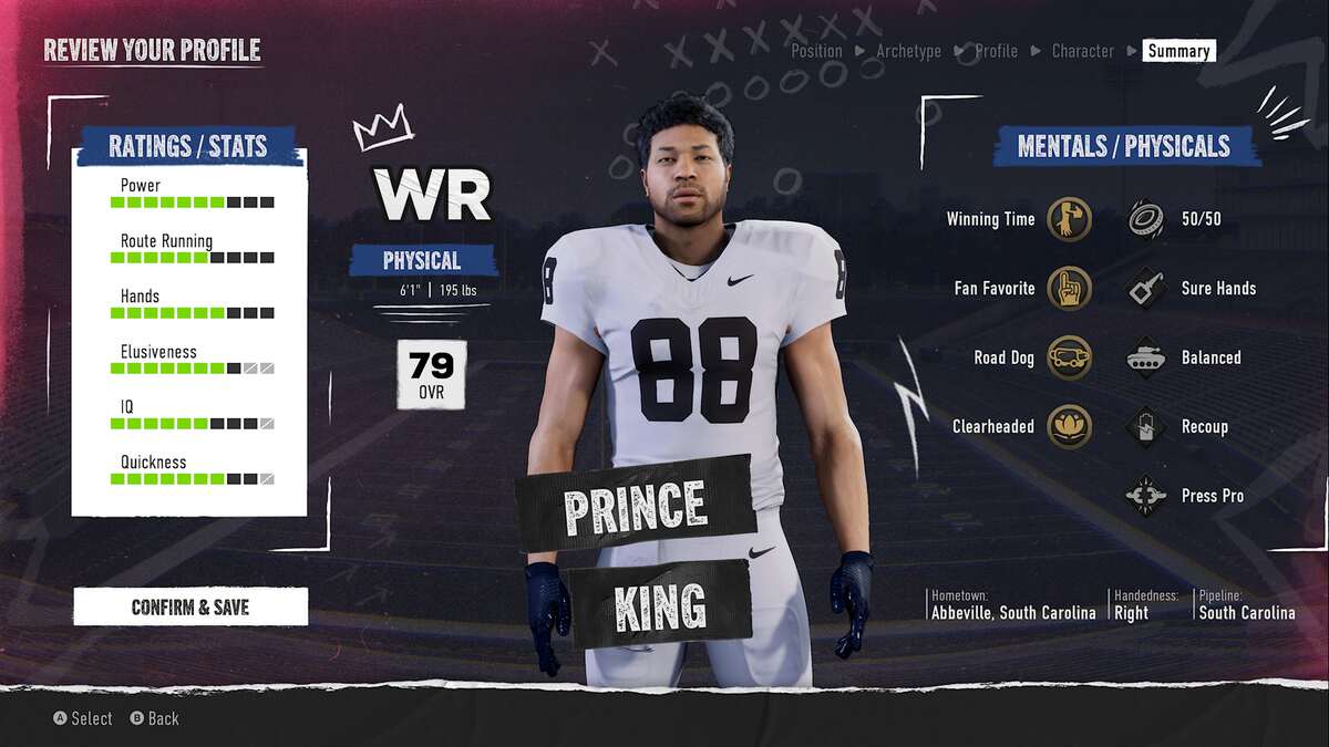 How to create a player in College Football 25