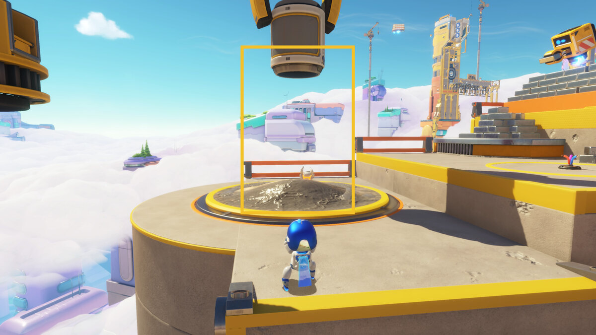 Astro Bot how to get through the Az-Tech Trail wall: Astro exploring Construction Derby.