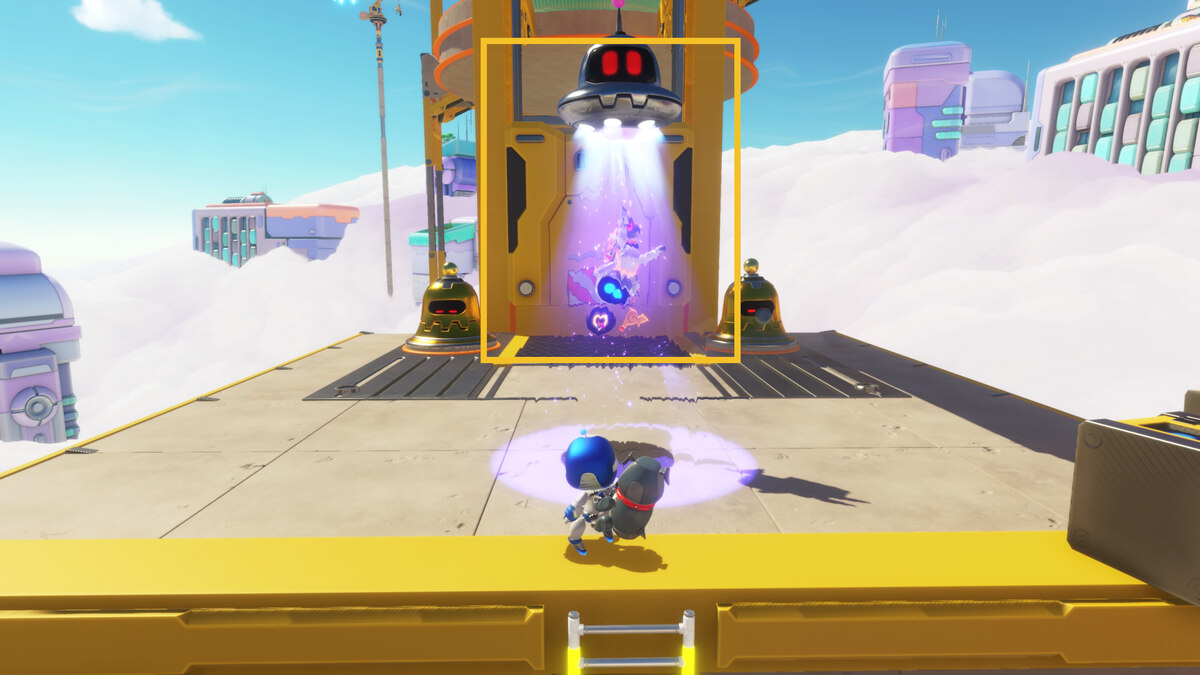 Astro Bot how to get through the Az-Tech Trail wall: Astro exploring Construction Derby.