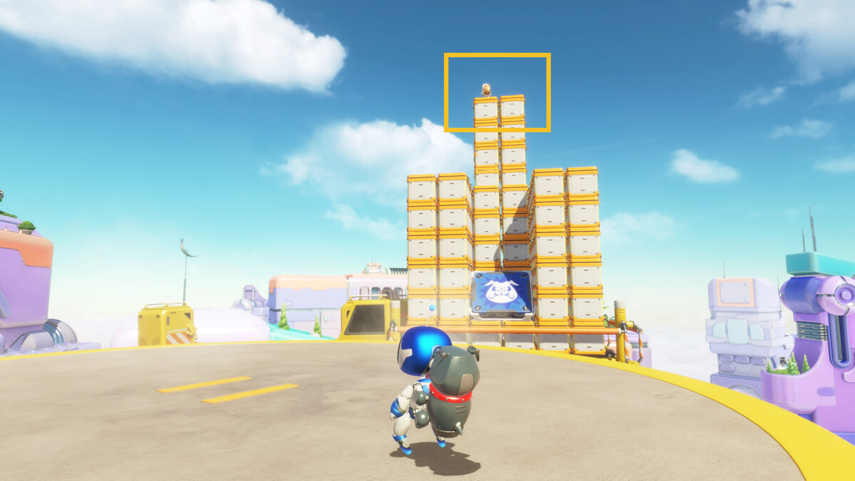 Astro Bot how to get through the Az-Tech Trail wall: Astro exploring Construction Derby.